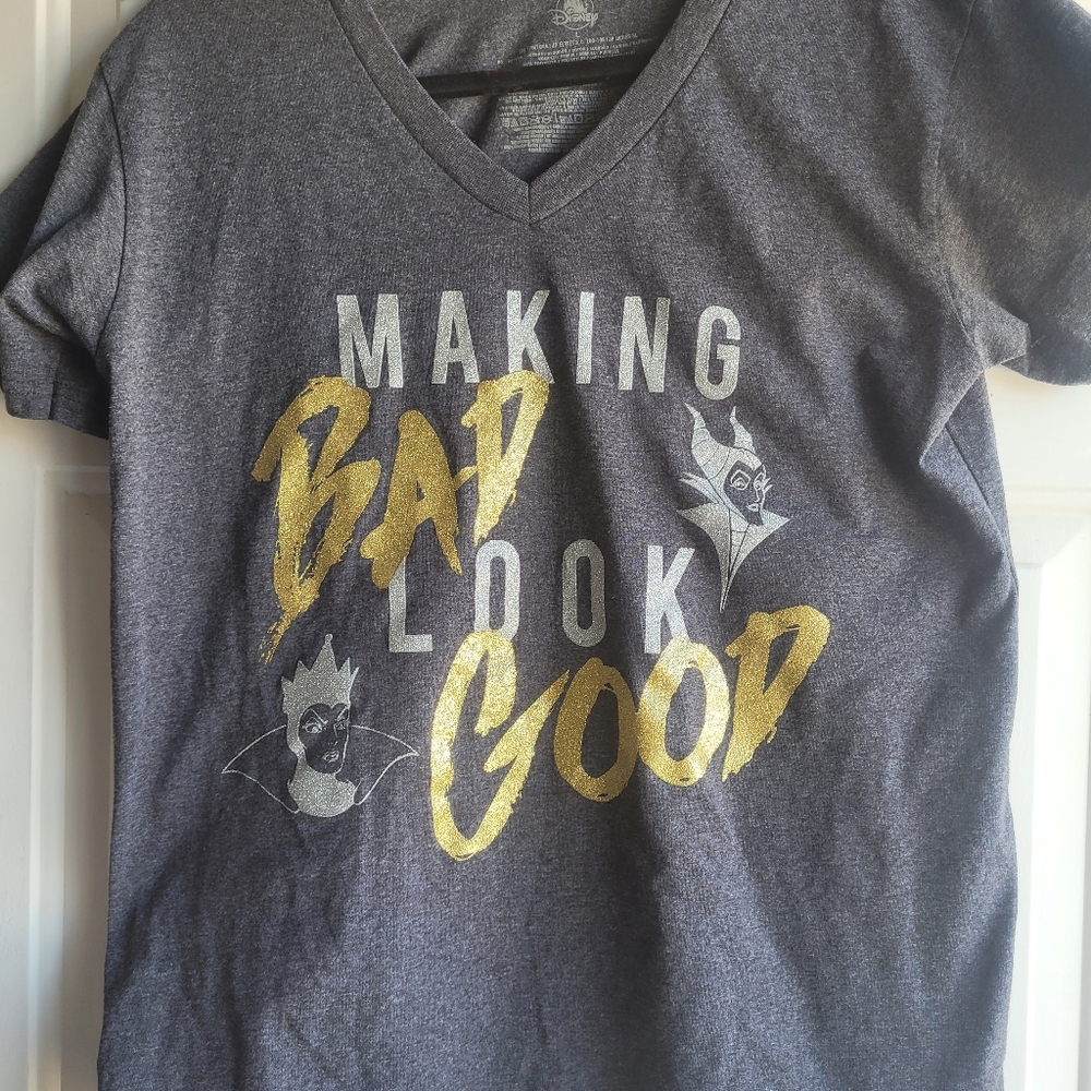 Disney Villains Womens  L "Making Bad Look Good" Maleficient Evil Queen T-Shirt